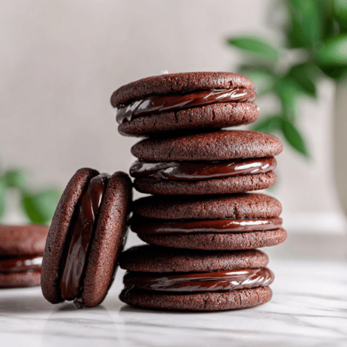 Double Chocolate Swirl Sandwich Cookies