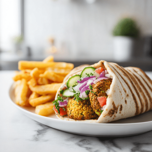 Classic Falafel Wrap with Fries