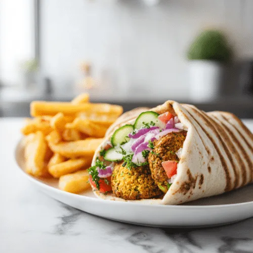 Classic Falafel Wrap with Fries