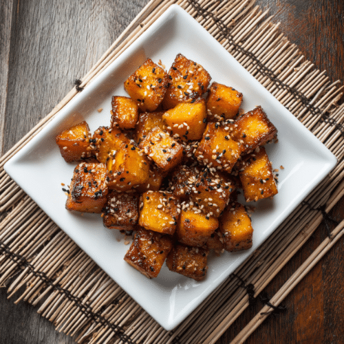 Roasted Japanese Sweet Potatoes with Sesame & Spice