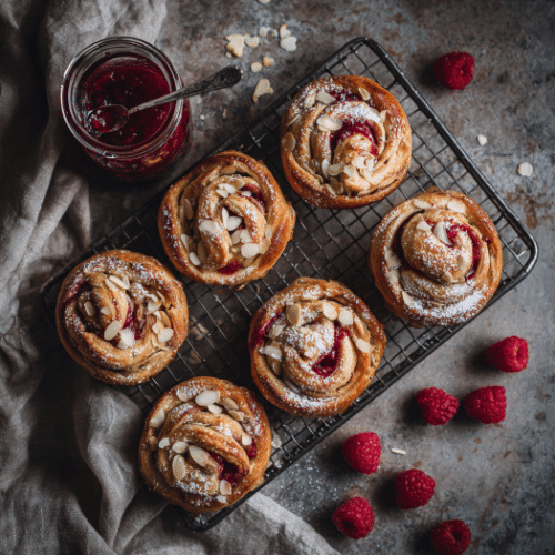 Raspberry Almond Brioche Swirls