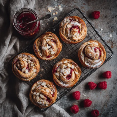 Raspberry Almond Brioche Swirls