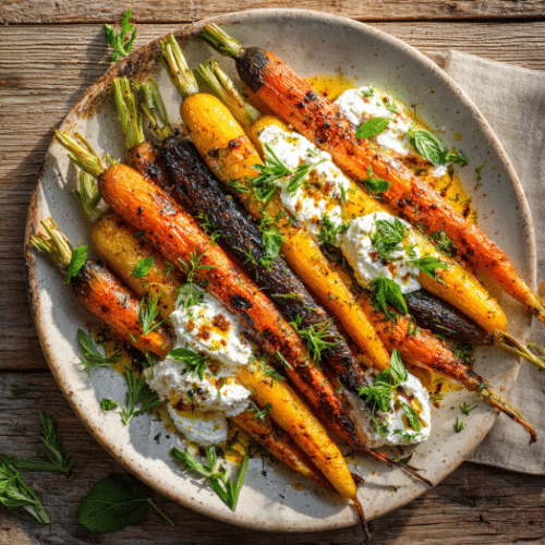 Roasted Carrots with Whipped Ricotta and Herbed Walnut Vinaigrette