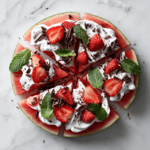 Strawberry Watermelon Pizza with Coconut Whip