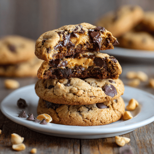 Peanut Butter-Stuffed Chocolate Chip Cookies