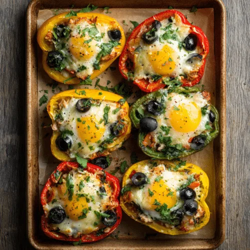 Baked Egg-Stuffed Bell Peppers