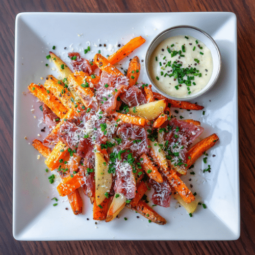 Apple and Cured Beef Carpaccio with Chives