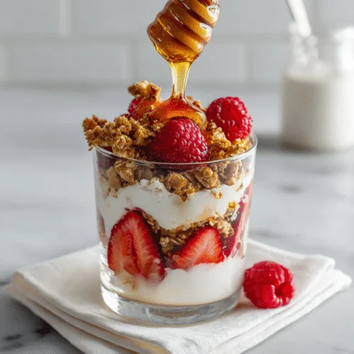 Berry Yogurt Parfait with Honey Drizzle