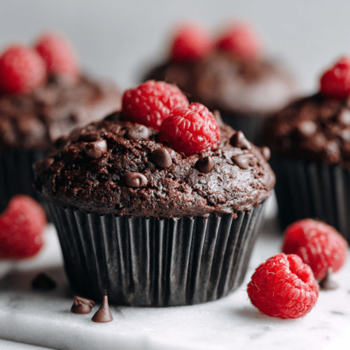 Double Chocolate Raspberry Muffins