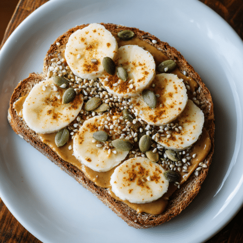 Banana Nut Butter Toast with Seeds