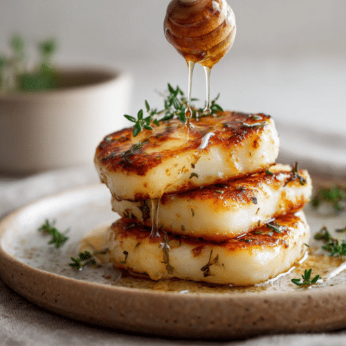 Pan-Seared Halloumi with Honey and Thyme
