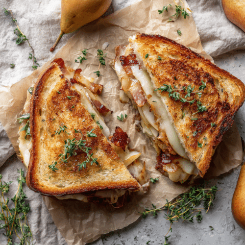 Pear, Bacon & Brie Grilled Cheese
