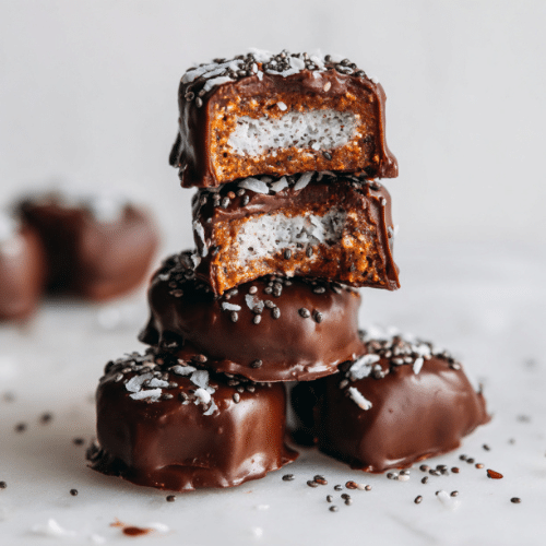 Chocolate-Dipped Coconut Chia Bites