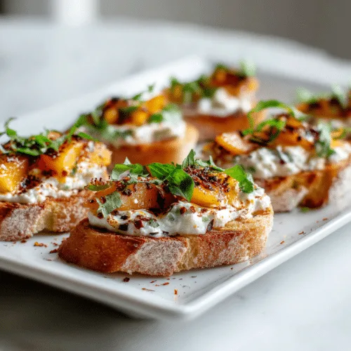 Spiced Peach Ricotta Crostini