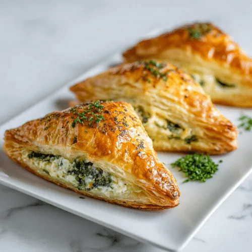 Spinach and Feta Puff Pastry Triangles