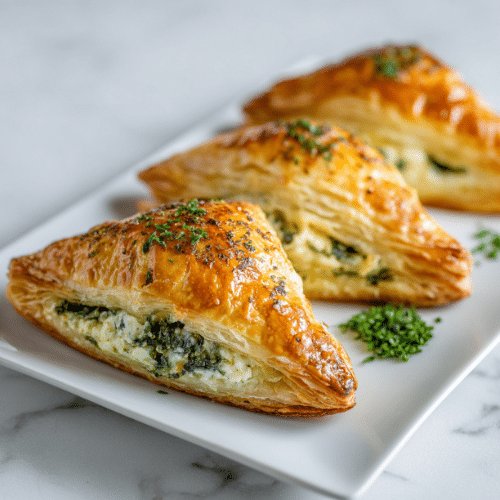 Spinach and Feta Puff Pastry Triangles