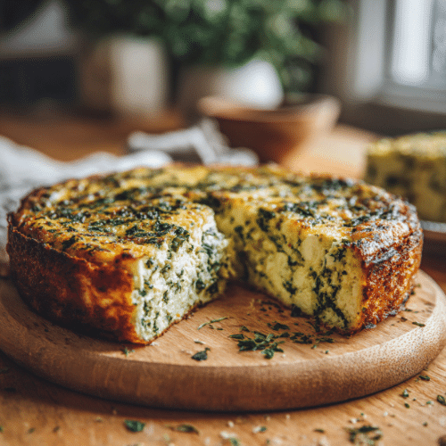 Herbed Spinach and Feta Crustless Quiche