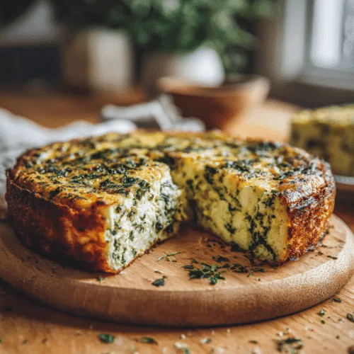Herbed Spinach and Feta Crustless Quiche