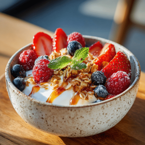 Berry Yogurt Parfait with Honey & Granola