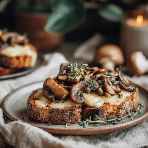 Melted Gruyère Mushroom Toasts