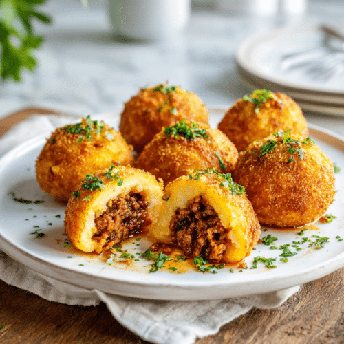 Stuffed Potato Balls with Ground Meat