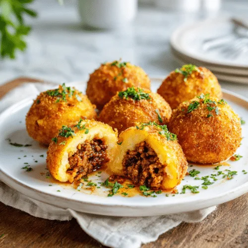 Stuffed Potato Balls with Ground Meat