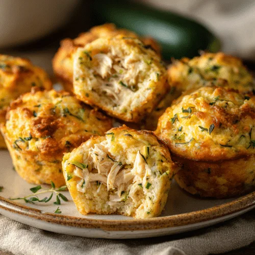 Savory Zucchini & Chicken Muffins