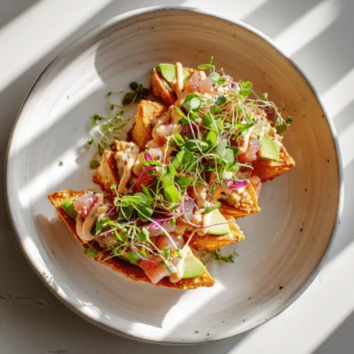Crispy Ahi Tuna Wonton Tacos