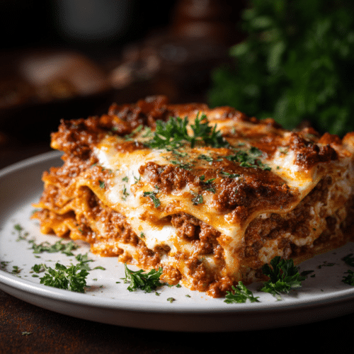 Classic Beef Lasagna with Ricotta and Mozzarella