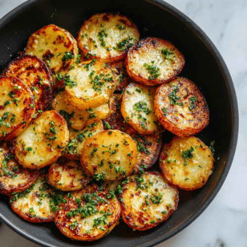 Crispy Pan-Fried Garlic Potatoes