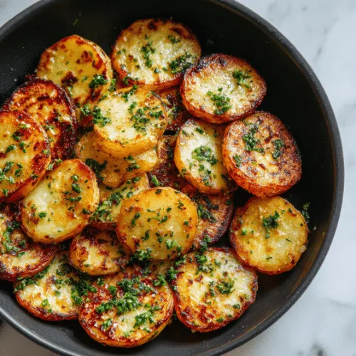 Crispy Pan-Fried Garlic Potatoes