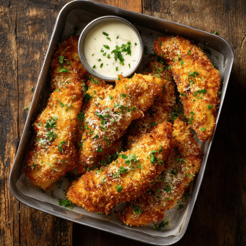 Crispy Garlic Parmesan Chicken Tenders