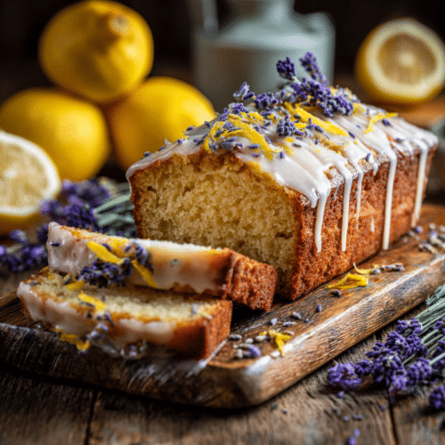 Lemon Lavender Pound Cake with Vanilla Glaze