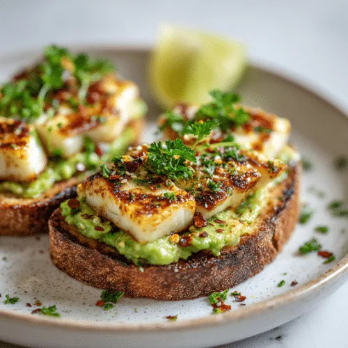 Avocado Toast with Seared Halloumi