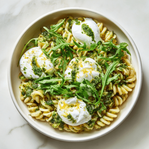 Creamy Burrata Pesto Pasta