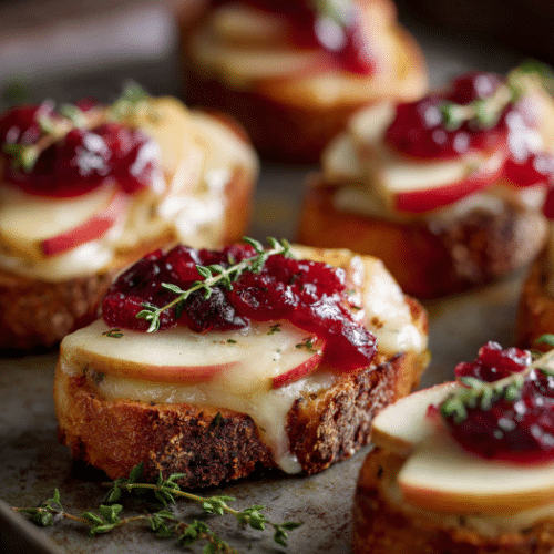Apple Cranberry Brie Crostini