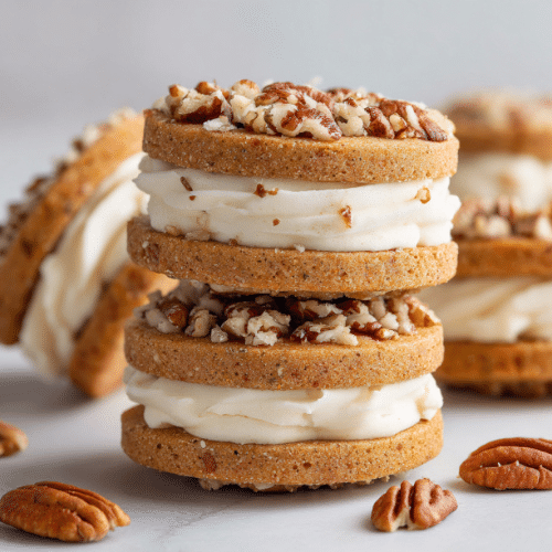 Butter Pecan Shortbread Sandwich Cookies