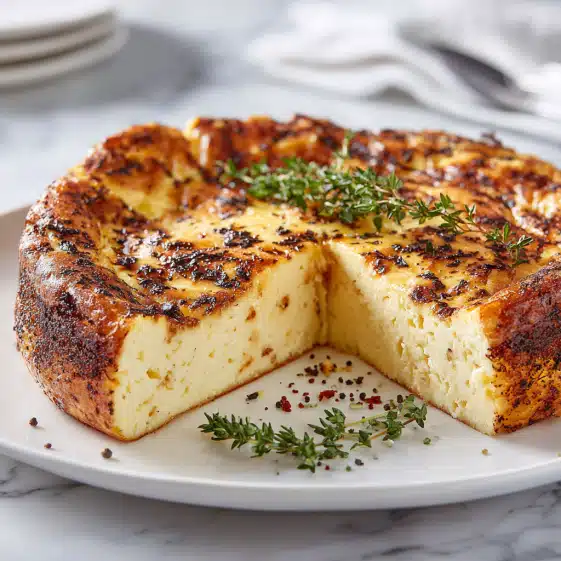 Savory Baked Cheese Custard with Herb Crust
