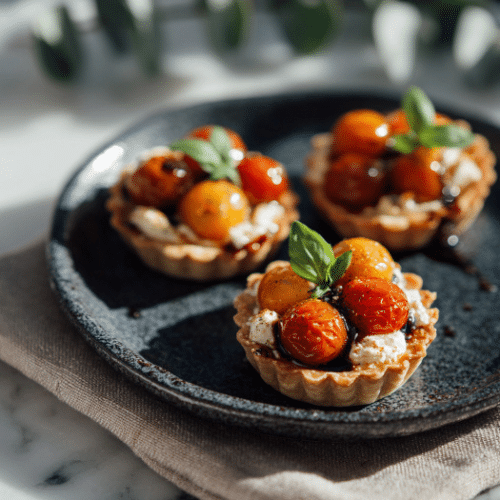 Cherry Tomato & Goat Cheese Mini Tarts