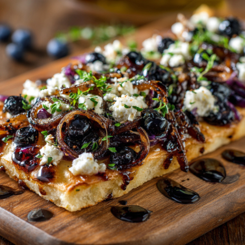 Caramelized Onion, Blueberry & Goat Cheese Flatbread