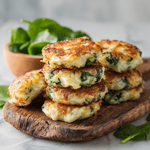 Cheesy Spinach Cauliflower Patties