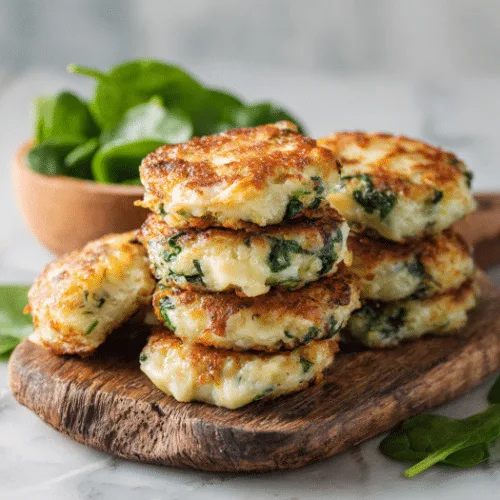 Cheesy Spinach Cauliflower Patties