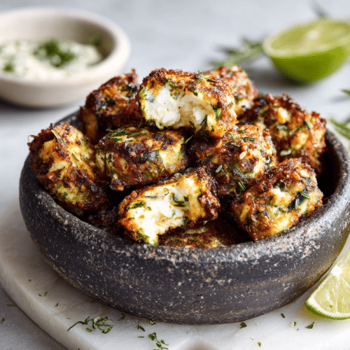 Crispy Zucchini Feta Bites