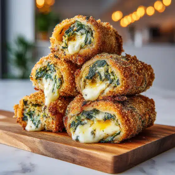 Crispy Spinach and Cheese Roll-Ups