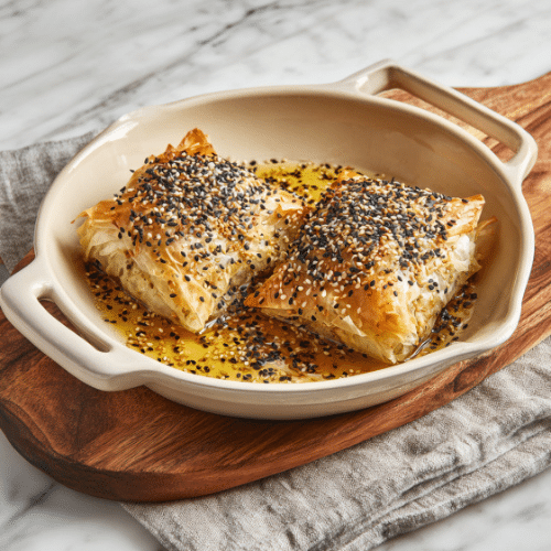 Crispy Feta & Phyllo Pastry with Honey and Sesame