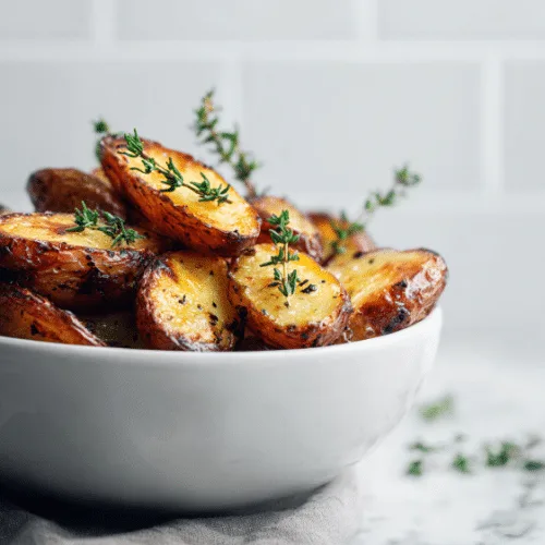 Crispy Roasted Fingerling Potatoes with Thyme