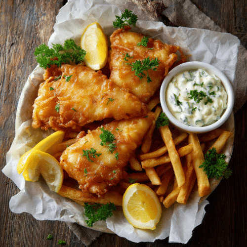 Crispy Beer-Battered Fish and Chips