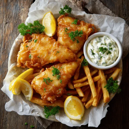Crispy Beer-Battered Fish and Chips
