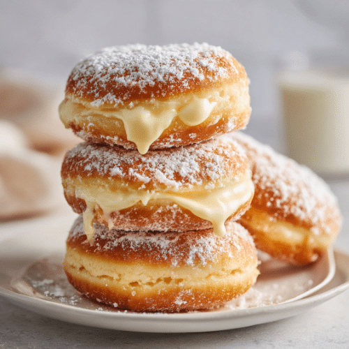 Vanilla Cream-Filled Doughnuts