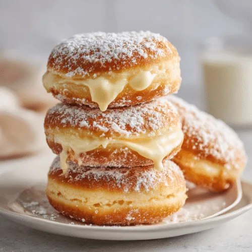 Vanilla Cream-Filled Doughnuts